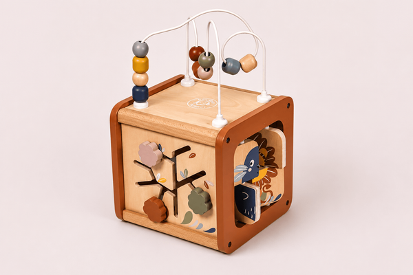 Дървен мултифункционален куб 5 в 1 (5 in 1 Activity Cube)