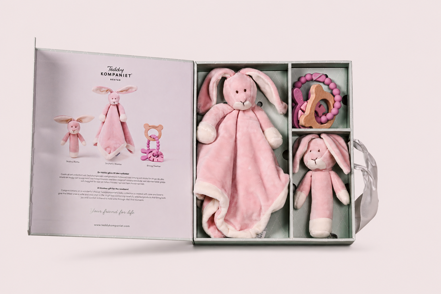 Бебешки подаръчен комплект Зайче Pink 0+ Gift Box Bunny Pink