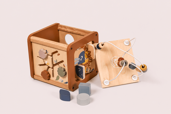 Дървен мултифункционален куб 5 в 1 (5 in 1 Activity Cube)