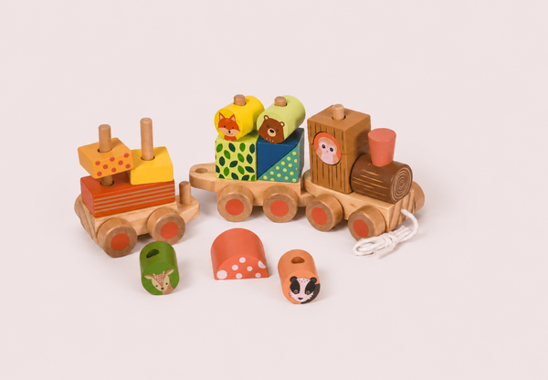 Дървен пъзел влак „Гора“ (Woodland Puzzle Train)