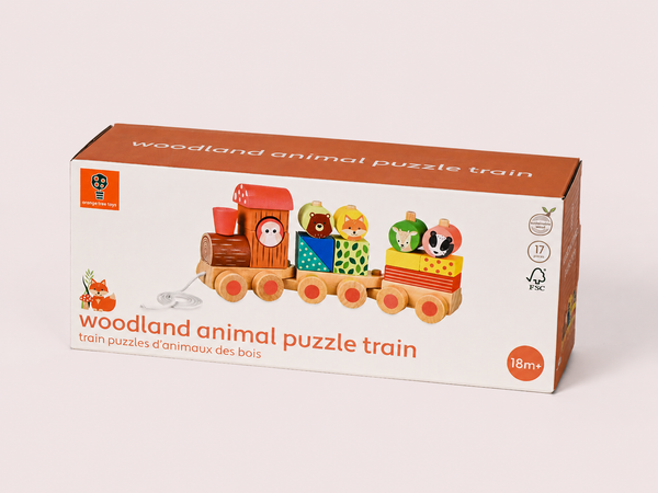 Дървен пъзел влак „Гора“ (Woodland Puzzle Train)