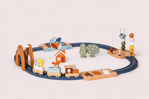 Дървен мултифункционален железопътен комплект (Multi-Activity Railway Set)