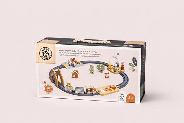Дървен мултифункционален железопътен комплект (Multi-Activity Railway Set)